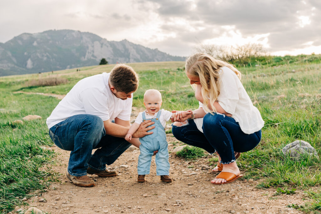 Denver Family Photographer captures mom and dad playing with son