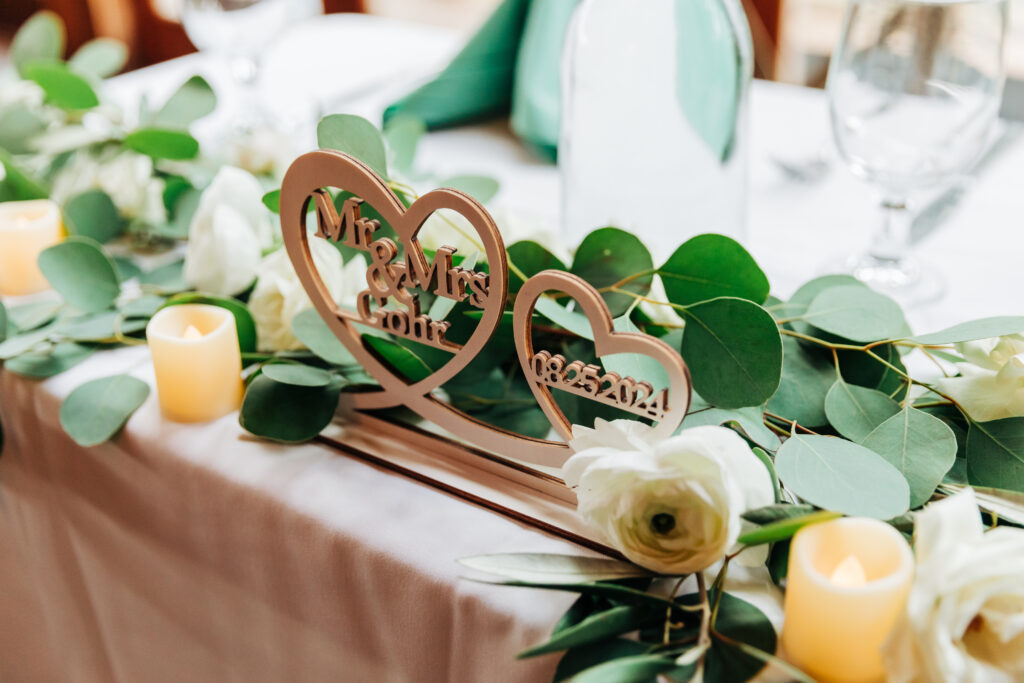 Boulder Wedding Photographer captures table decor at cocktail hour