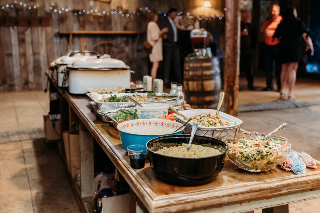 Boulder Wedding Photographer captures table of appetizers and food