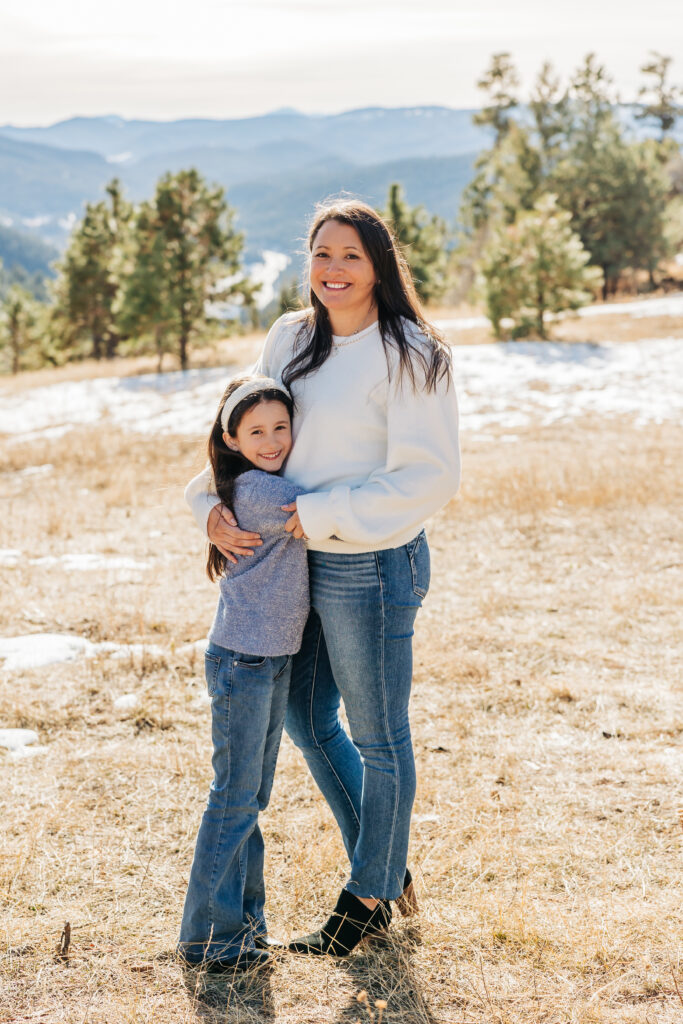 Denver Family Photographer captures mother standing with daughter during outdoor family photos