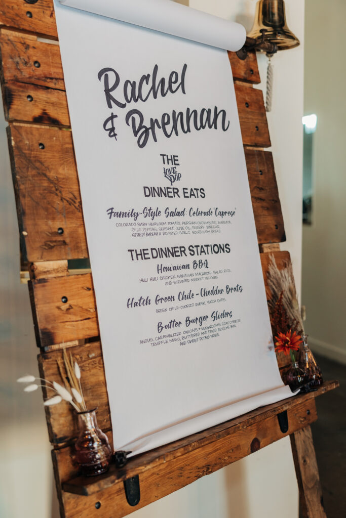 Boulder Wedding Photographer captures couple's menu